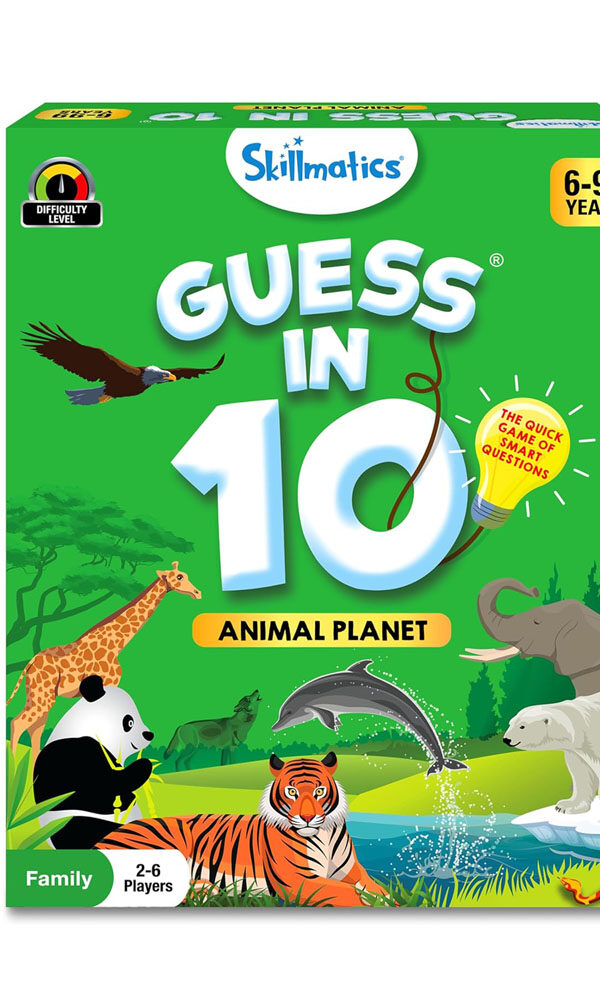 Skillmatics Card Game - Guess in 10 Animal Planet, Perfect for Boys, Girls