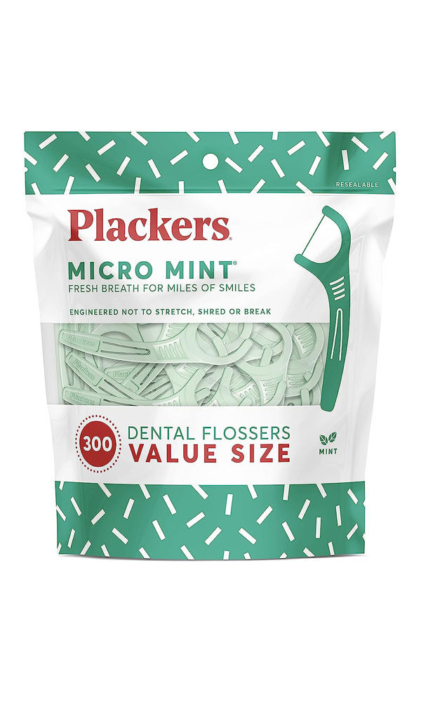 Plackers Micro Mint Dental Flossers, Fresh Mint Flavor, Fold-Out Toothpick